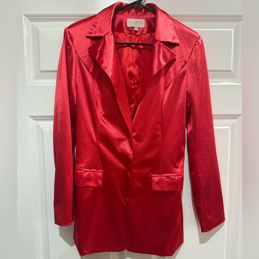 Elegant Red Women's Blazer